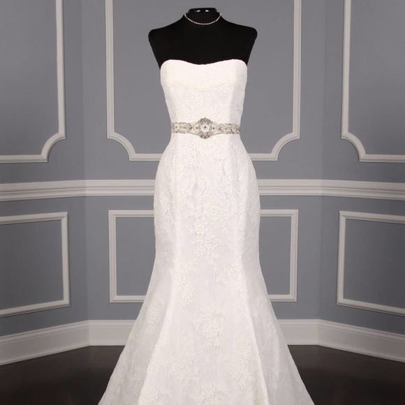 Justina Atelier Diamond White Embellished Beaded Bridal Wedding Dress Sash Belt
